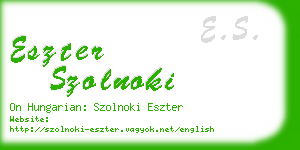 eszter szolnoki business card